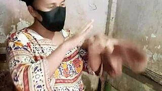 mandi masturbates intensely in the bathroom