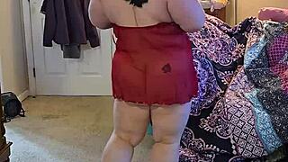 bbw lingerie striptease