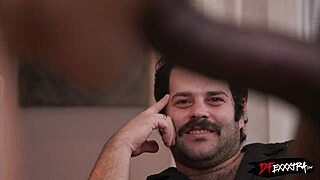 My wife gets hardcore blowjob and fucking from bro while I watch the interracial threesome