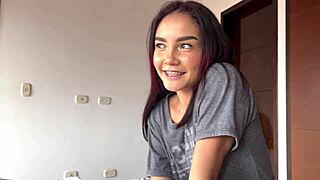 Hey, while my boyfriend's away, I ride his best friend's big cock hard with Allison Sweet