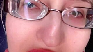 Asmr Eating Banana Pink Lipstick - Lip Fetish Food Fetish Lipstick Eyeglasses.