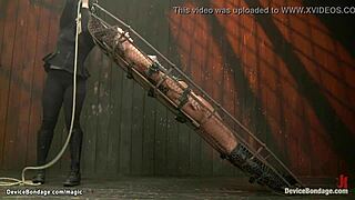 Slave in leather ballet boots gets tormented with anal and bondage in this fetish scene