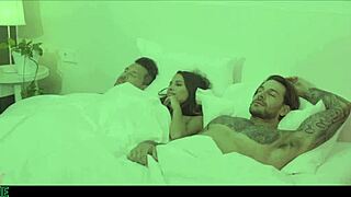 threesomes better in morning baby nicols wakes with blowjob