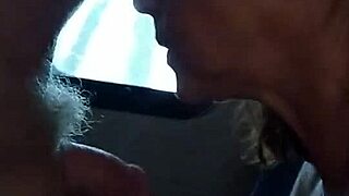 Amateur MILF Candi Annie Sucks Cock and Swallows Cum from Fan in RV