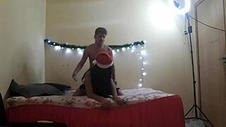 Is this redhead Brazilian newbie squirting all over in her Christmas special?