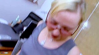 Anal fuck in the office with the little 18+ blonde maeva blue