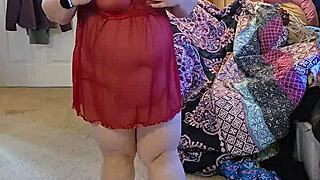 bbw lingerie striptease