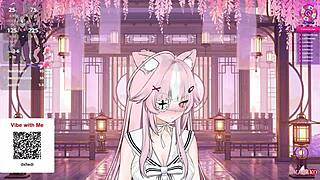 E-Girl Feels Ecstasy Squirting While Playing With Customizable Vtuber Model.