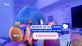rei ayanami cosplay slut slurps cock and takes cum in suit