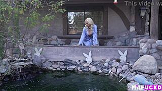 Rich cougar milf toys with her new boy, riding deep and sloppy 😈