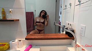 Cherry Adams Masturbates Before Shower and Sends Nudes!