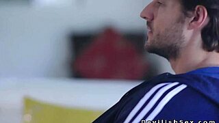 Dark haired teen athlete meets her coach for an intense training session that turns passionate