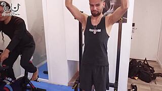 Fantasia feels like a real slut in gym gangbang with 3 guys and double penetration