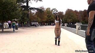 i feel so exposed and horny as this spanish slut parades bound on streets