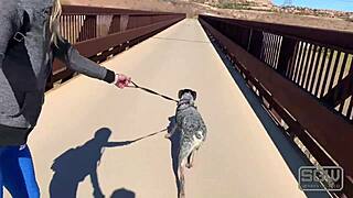 Fucking and sucking outdoors in public