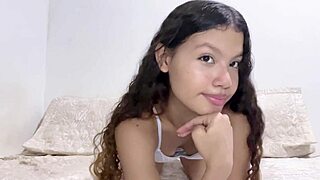 watch this delicious teen fuck her tight pussy deep with a big black dildo?