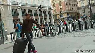 i feel so exposed and horny as this spanish slut parades bound on streets