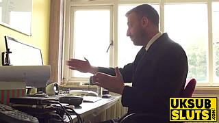 Busty sub milf's ass gets destroyed before cum tasting delight.