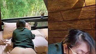 Tante indonesia fucked by her boss at work. Bent over doggystyle with big ass.