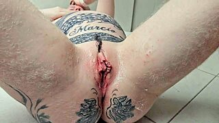 pregnant wife can't shave so calls cuck for that intimate bathroom help