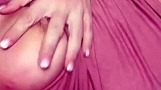 this hot blonde babe flashes her sexy tits in softcore homemade