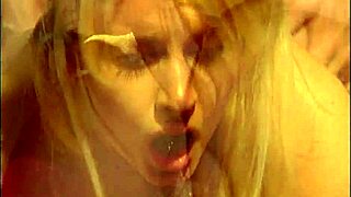Vintage virgin whore fantasy unfolds with blonde redhead FFM anal riding and facials