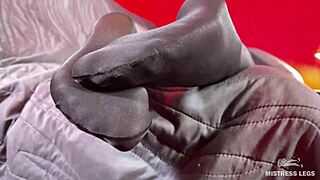 oh my anthracite nylon feet rub together so close to your face teasing you german style...