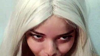 wellington loses control in intense blowjob and cums in witch's mouth