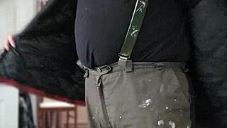 i can't stop... chris the old man rips clothes for dirty striptease talk