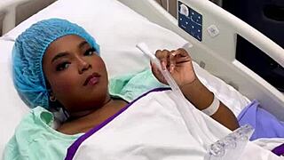 Horny doctor fucks patient, fills her tits with cum in hospital.