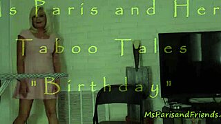 Ms Paris' Taboo Birthday Creampie in Shaved Pussy Close-Up