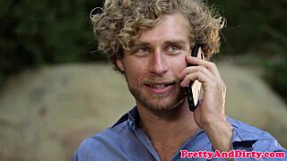 Ginger babe restrains guy for pussy fucking 😈