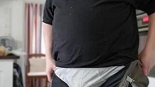 i can't stop... chris the old man rips clothes for dirty striptease talk