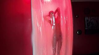 kendra cole slips into the steamy shower letting water cascade over her sexy skinny teen body as she teases every curve