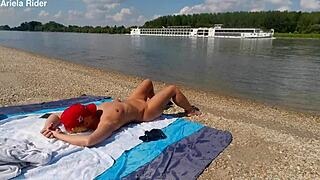Hey, ariela rider flashing her shaved milf pussy outdoors on the danube bank 😏 who's watching?