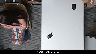 you caught shoplifting? bend over teen, your tight ass gets punished with deep anal cowgirl ride now