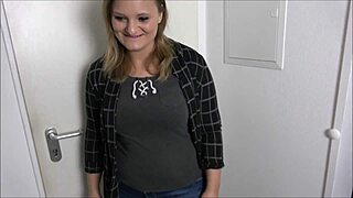 Submissive german blonde slurps fat huge cock sloppy