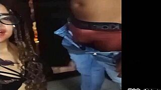 stepsister's boyfriend visits and i fuck him quick in living room before she catches us doggystyle