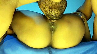 ebony milf's shaved pussy worshipped to squirting anal contractions