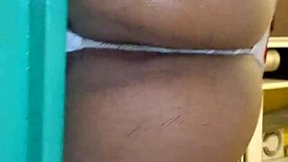 Transexual Sucks Cock Then Gets Ass Fucked Closeup in Kitchen