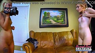 petite blonde olyssia gets fat pussy fucked doggystyle by curvy bisexual tattooed girl