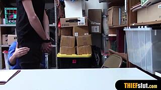 Hot Blonde Milf Guard Fucks Thief's Cock Doggystyle After Catching Him