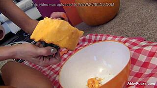 abigail mac strips boobs ass halloween solo tease!!