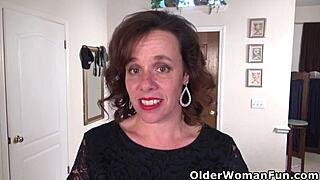 usa milf sonnick skips underwear and pantyhose turns her on for solo sexy striptease undressing