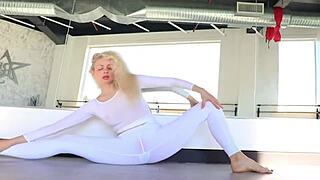 a serene flow of yoga poses blended with gentle stretching routines