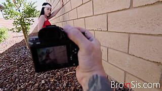 i'm so turned on by naked photoshoot with stepsis riding me outdoors