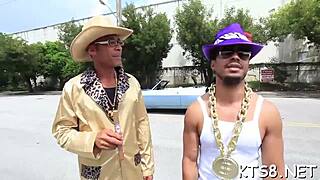 tranny bounces on monster cock gulps hot cream 😈