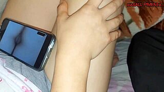 i catch stepsis fingering wet pussy watching porn she begs hard fuck