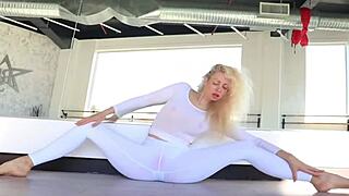 a serene flow of yoga poses blended with gentle stretching routines