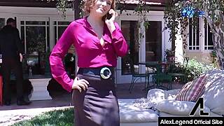 alex legend's big cock makes brunette hairy tits bounce wildly outdoors